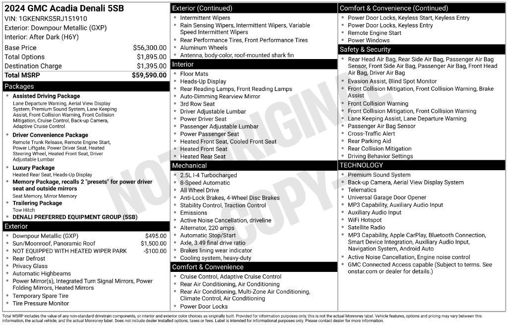 2024 GMC Acadia Denali