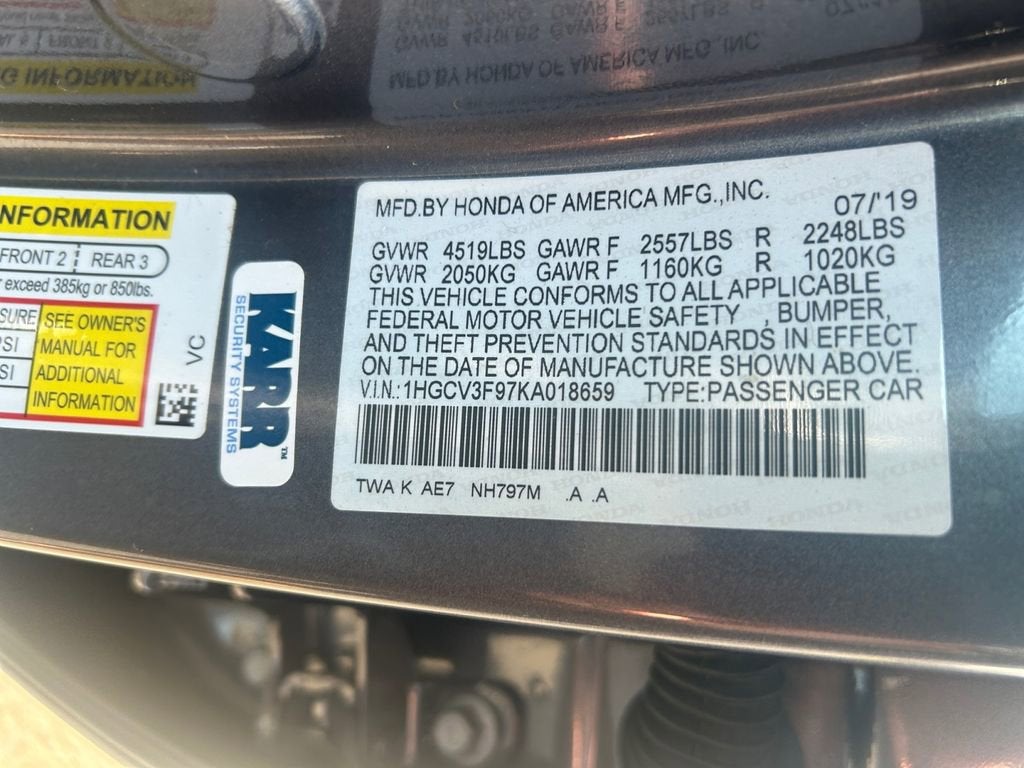 2019 Honda Accord Hybrid Touring