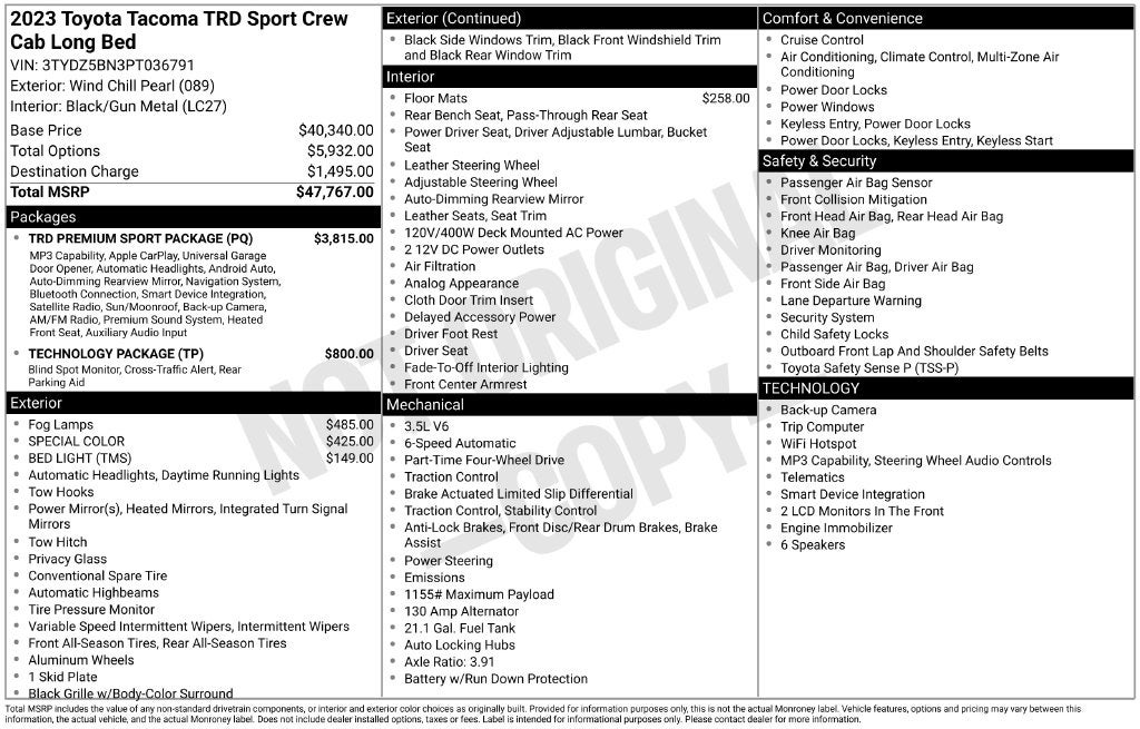 2023 Toyota Tacoma TRD Sport V6