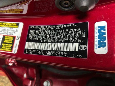 2020 Toyota CAMRY HYBRID XLE