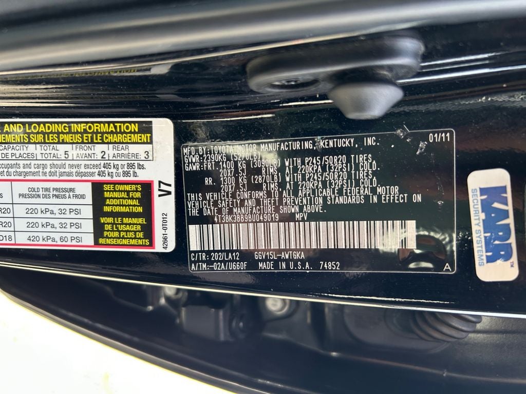 2011 Toyota VENZA Base 1 Owner/Bought here new