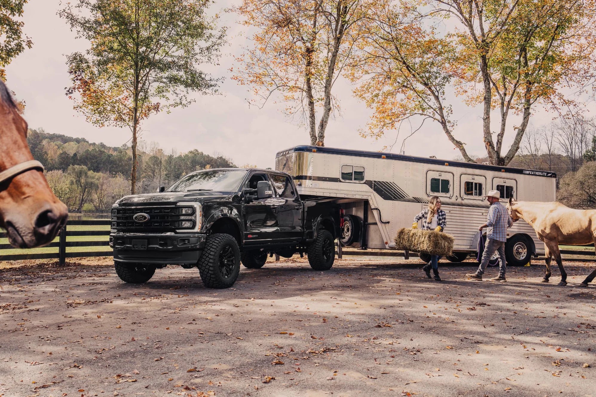 Black Widow Lifted Super Duty on a ranch